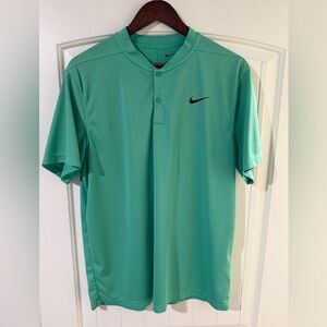 Nike Men's Green Polo Shirt Large Golf Henley